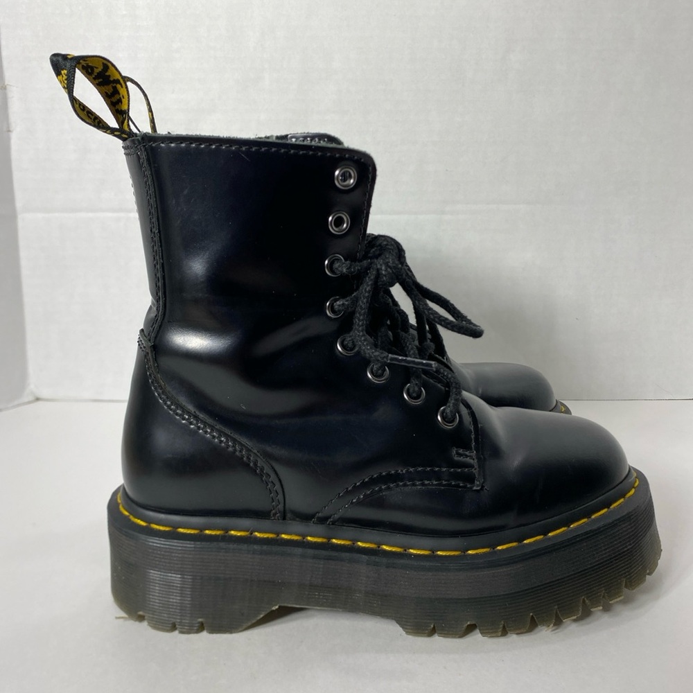 Dr. Doc Martens BLACK PLATFORM JADON COMBAT BOOTS Shoes US 6 WOMEN US 5 MEN UK 4